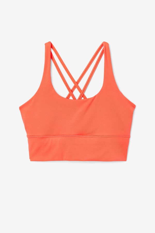 Uplift Cross Back Bra Top Fila Outlets Hot Coral