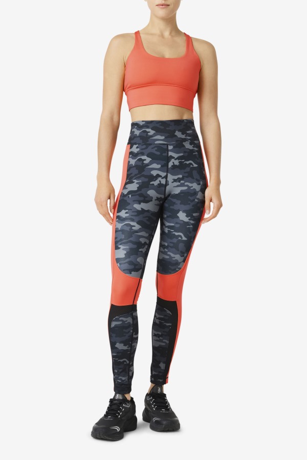 Uplift Cross Back Bra Top Fila Outlets Hot Coral