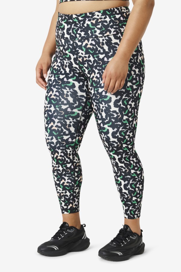 Forza Sleek 7/8 Leggings Fila Outlets Black Animal Print