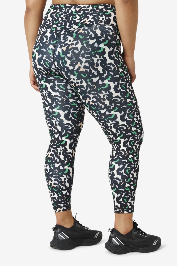 Forza Sleek 7/8 Leggings Fila Outlets Black Animal Print