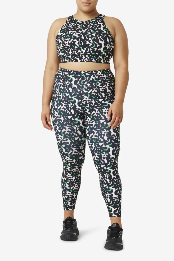 Forza Sleek 7/8 Leggings Fila Outlets Black Animal Print