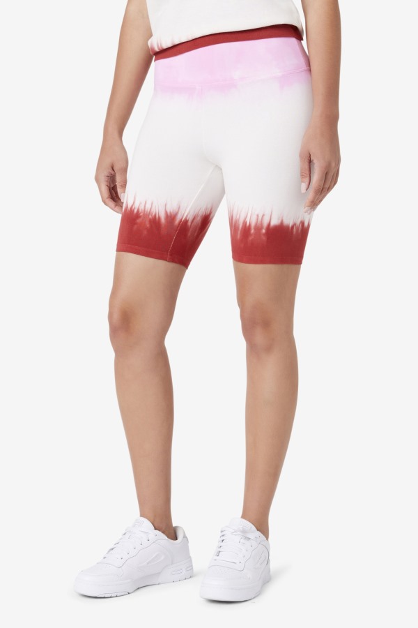 Taima Tie Dye Bike Short Fila Outlets Pirouette/White/Earth Red