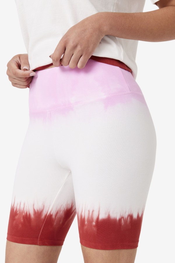 Taima Tie Dye Bike Short Fila Outlets Pirouette/White/Earth Red