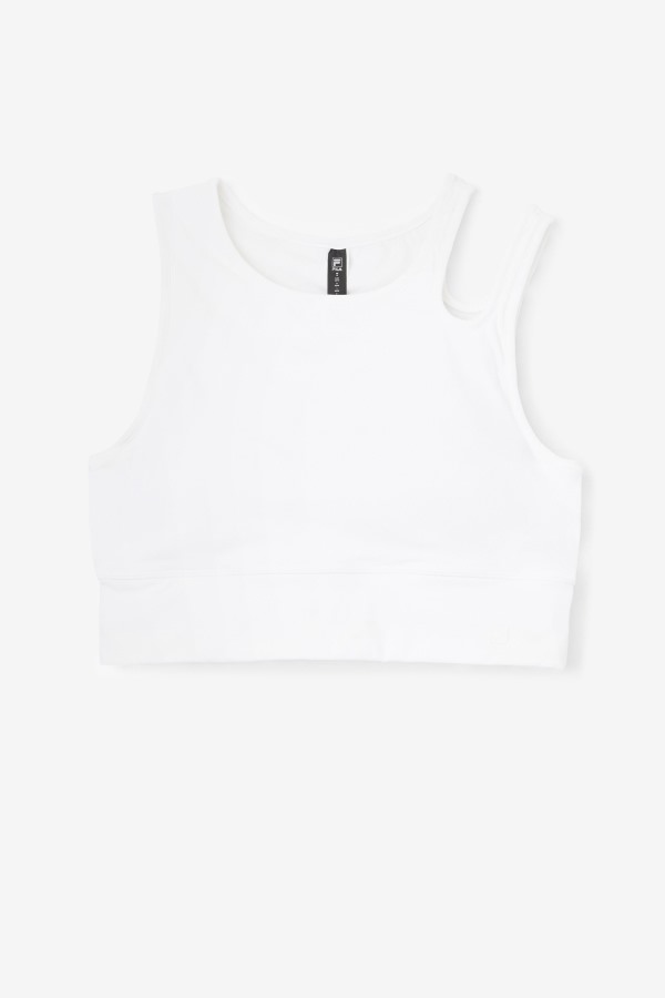 White Uplift Slice Crop Bra Top Fila Outlets
