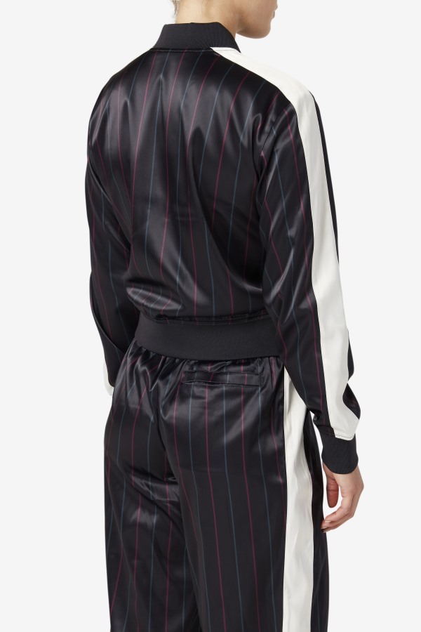 Farah Satin Track Jacket Fila Outlets Black/Tofu