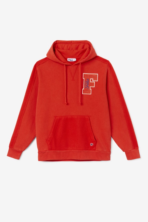 Fiery Red/Blue Fila Outlets Bryson Vintage Wash Hoodie
