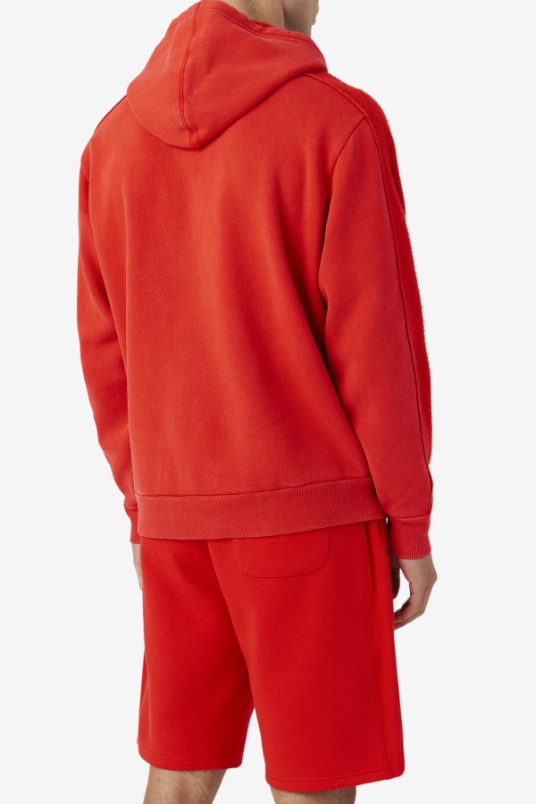Fiery Red/Blue Fila Outlets Bryson Vintage Wash Hoodie