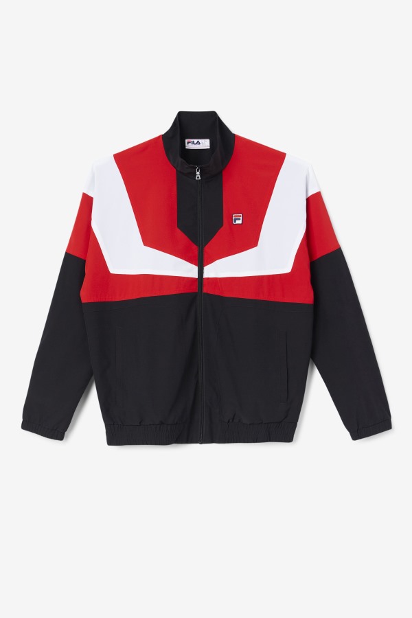 Black/Red/White Fila Outlets Amar Track Jacket