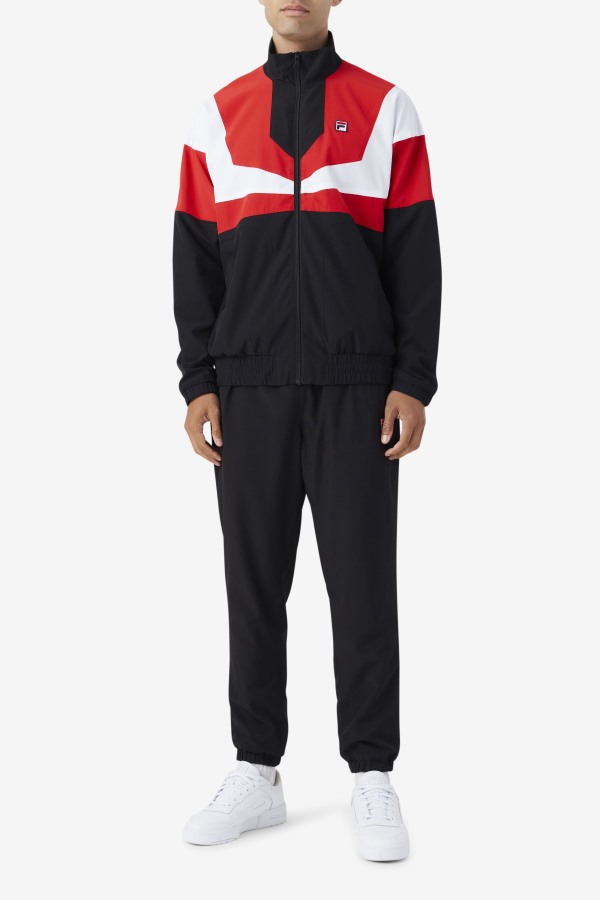 Black/Red/White Fila Outlets Amar Track Jacket