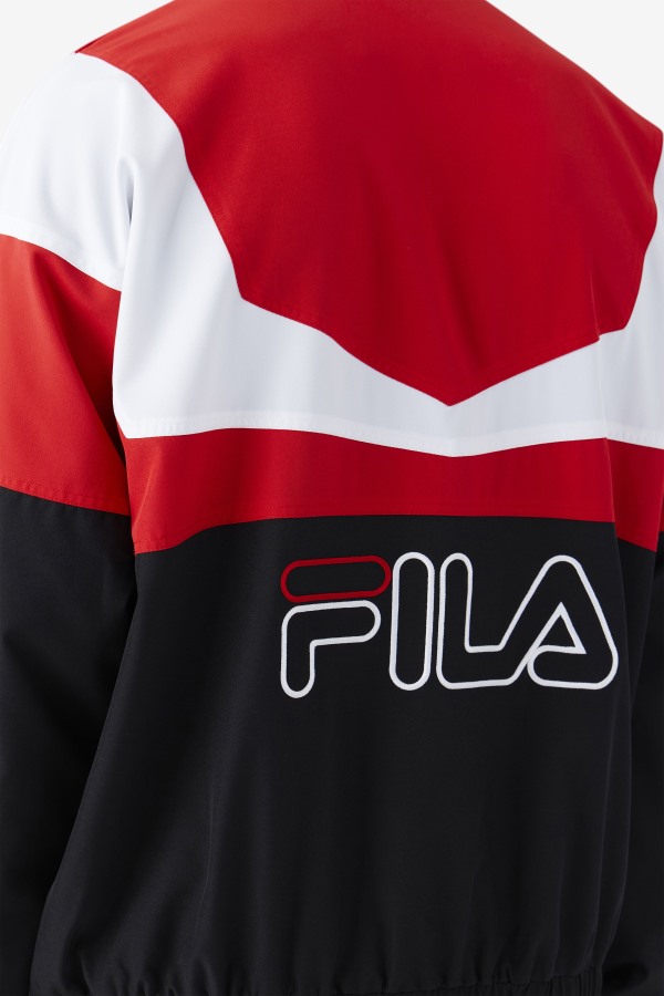 Black/Red/White Fila Outlets Amar Track Jacket