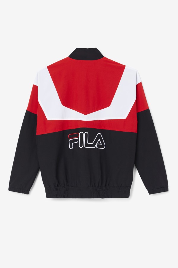 Black/Red/White Fila Outlets Amar Track Jacket