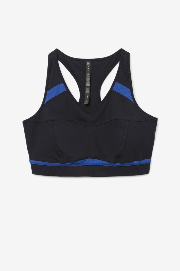 Uplift Racerback Sports Bra Fila Outlets Black/Navy Peony