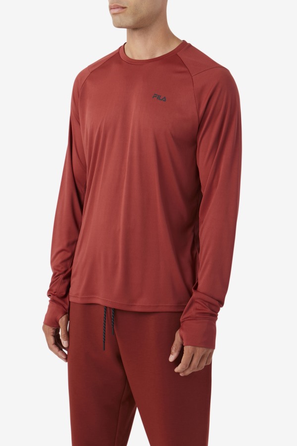 Fila Outlets Russet Brown/Black Jazam Long Sleeve Crew