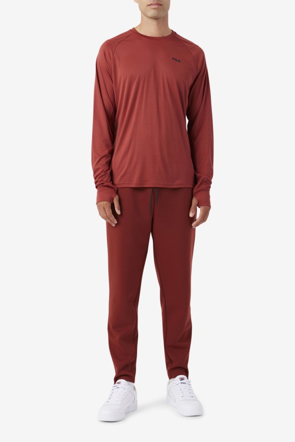 Fila Outlets Russet Brown/Black Jazam Long Sleeve Crew