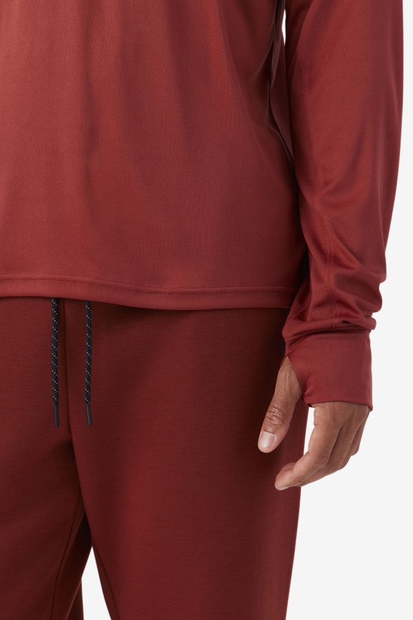 Fila Outlets Russet Brown/Black Jazam Long Sleeve Crew