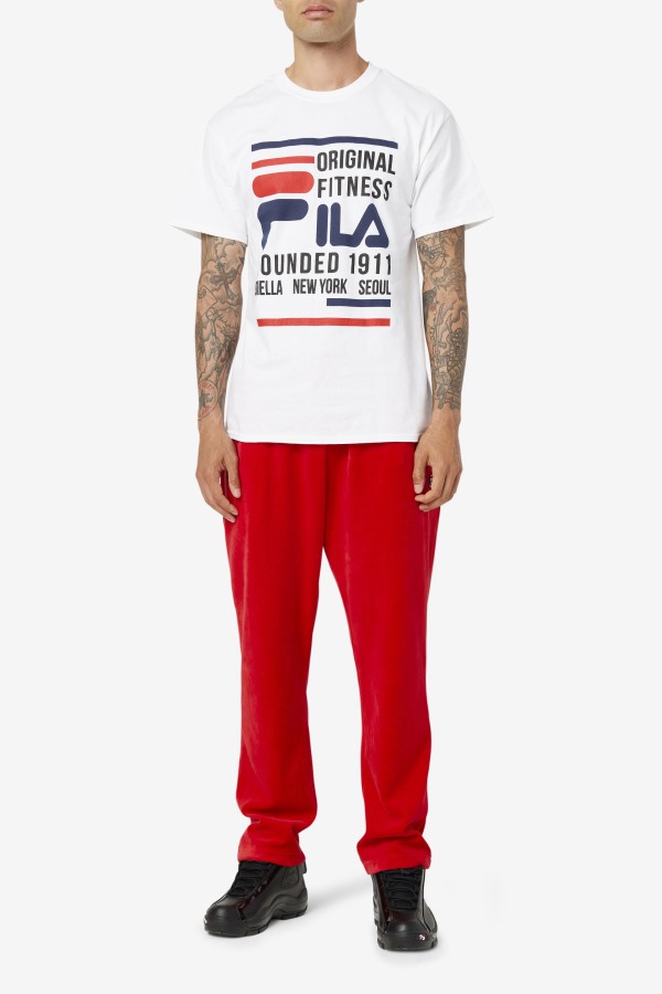 White/Navy/Red Original Fitness Tee Fila Outlets