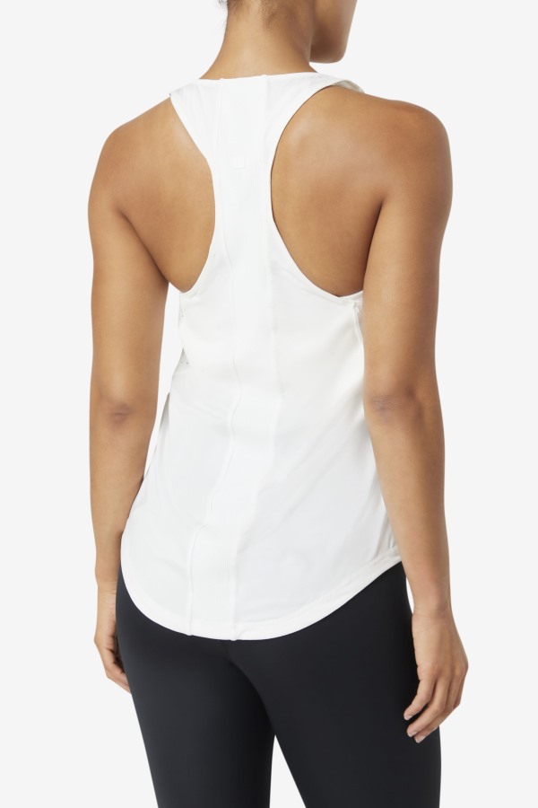 Uplift Textured Racerback Tank Top Fila Outlets White