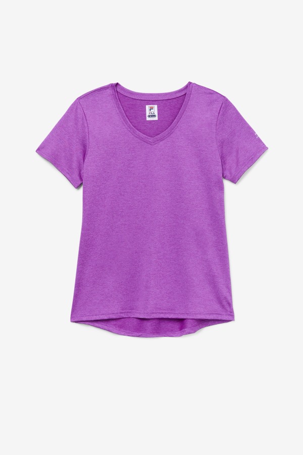 Pickleball Silky V-Neck Fila Outlets Purple Cactus Heather