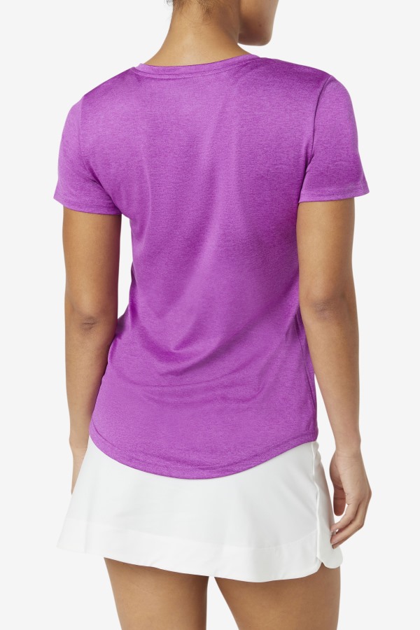 Pickleball Silky V-Neck Fila Outlets Purple Cactus Heather
