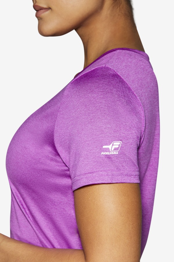 Pickleball Silky V-Neck Fila Outlets Purple Cactus Heather