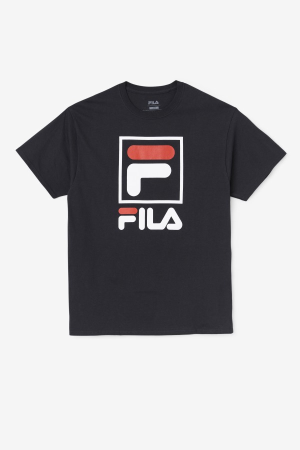 Fila Outlets Black/White/Red stacked tee shirt