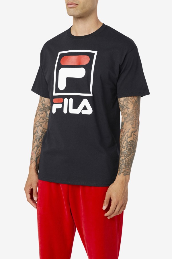 Fila Outlets Black/White/Red stacked tee shirt