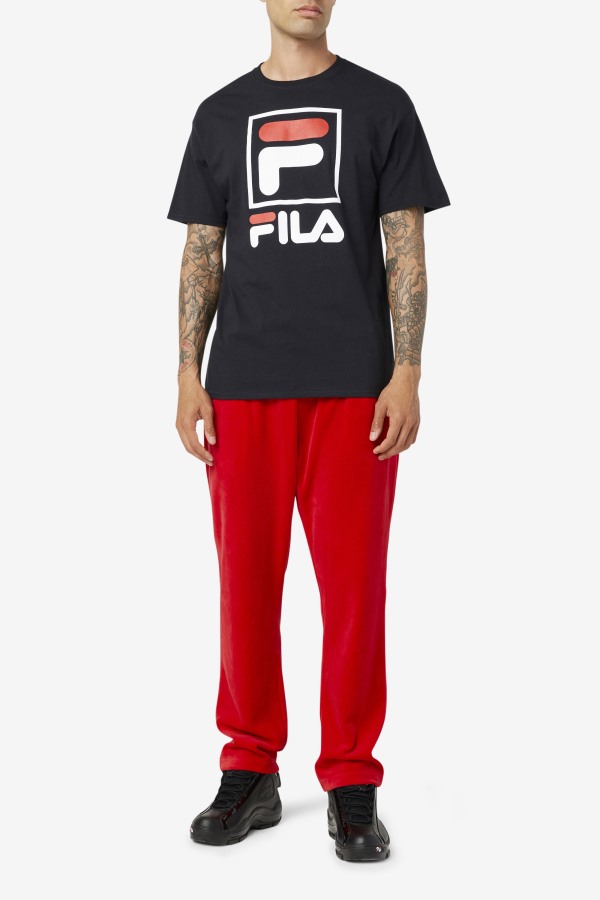 Fila Outlets Black/White/Red stacked tee shirt