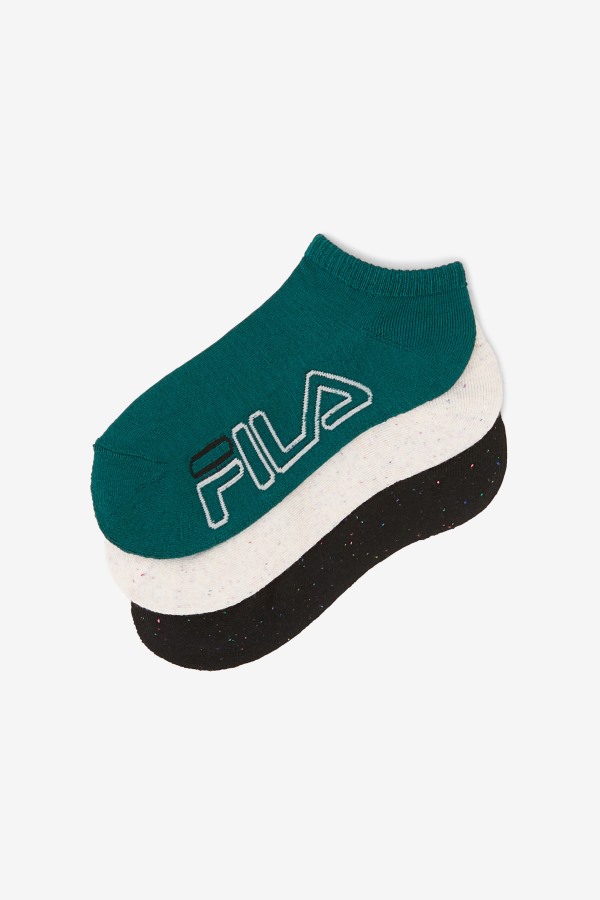Women\'s Speckle Stripe No Show Sock 3-Pack Fila Outlets Black