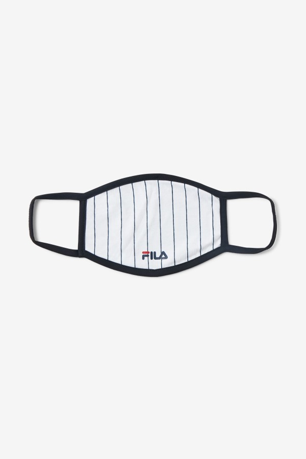 White Pin Stripe Face Mask White Fila Outlets