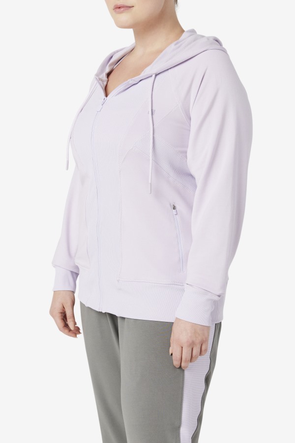 Fila Outlets Fi-Lux Texture Full Zip Hoodie Lavender Blue