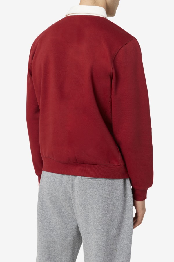Edison Fleece Rugby Fila Outlets Rhubarb/White