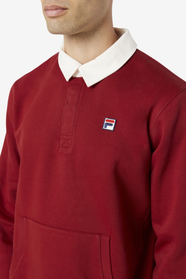 Edison Fleece Rugby Fila Outlets Rhubarb/White