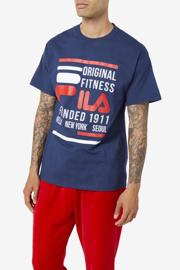 Original Fitness Tee Navy/Red/White Fila Outlets