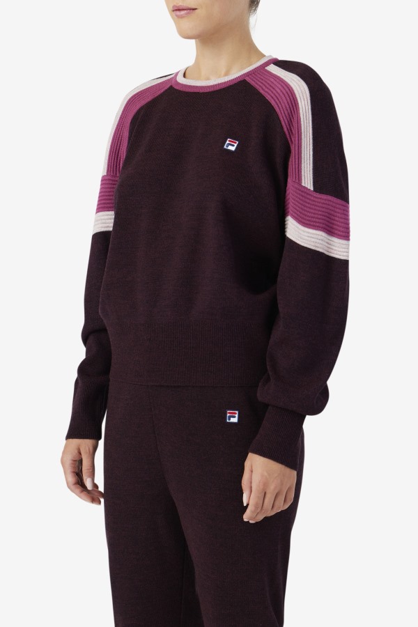 Fila Outlets Frankie Knit Crew Grape Wine/Rouge/Potpourri