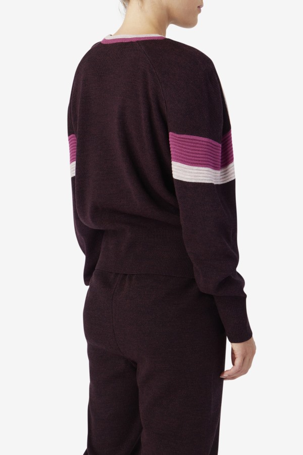 Fila Outlets Frankie Knit Crew Grape Wine/Rouge/Potpourri