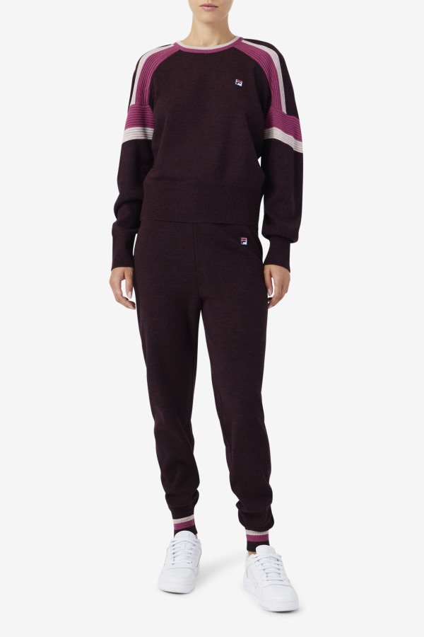 Fila Outlets Frankie Knit Crew Grape Wine/Rouge/Potpourri