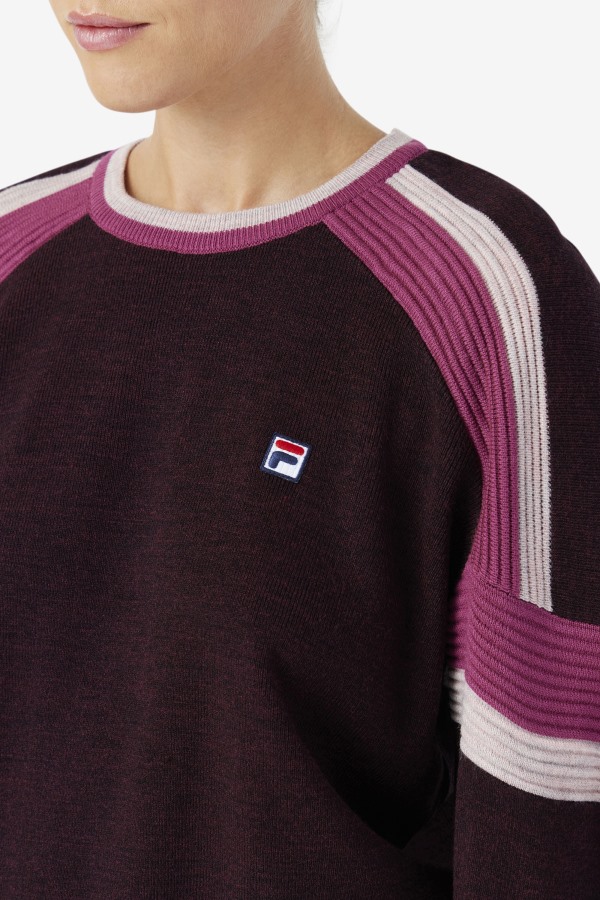 Fila Outlets Frankie Knit Crew Grape Wine/Rouge/Potpourri