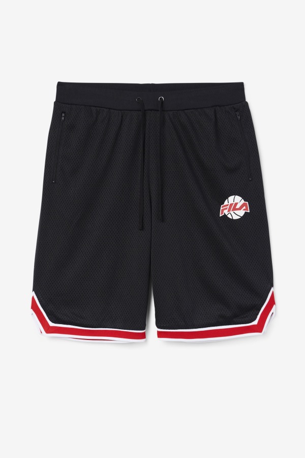 Fila Outlets Black/Red/White Ovi Basketball Short