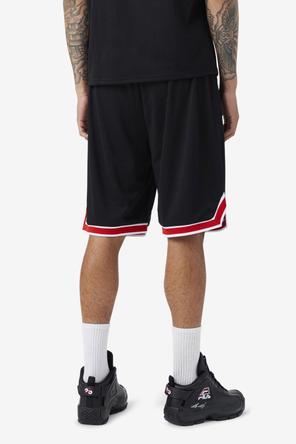 Fila Outlets Black/Red/White Ovi Basketball Short