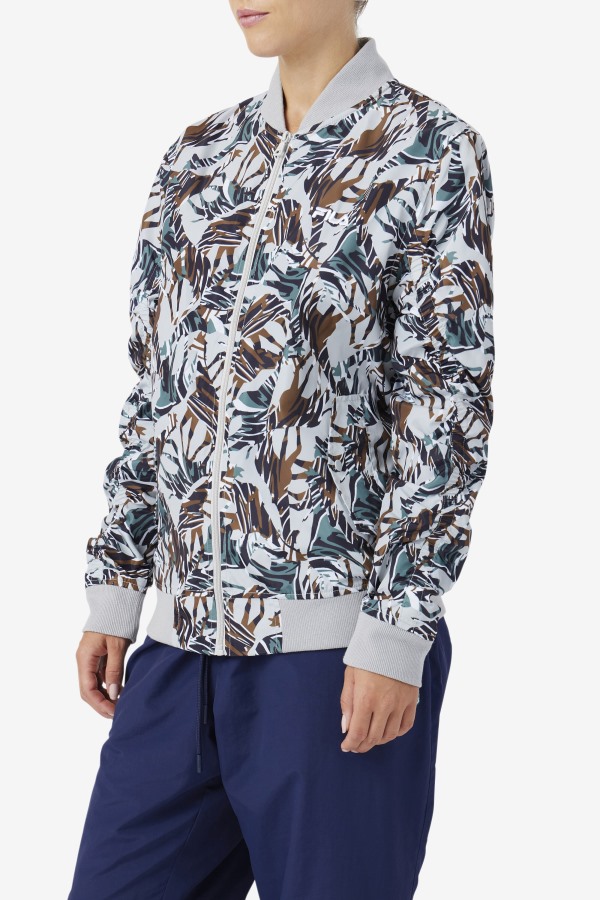 Giraffe Print Mav Bomber Jacket Fila Outlets