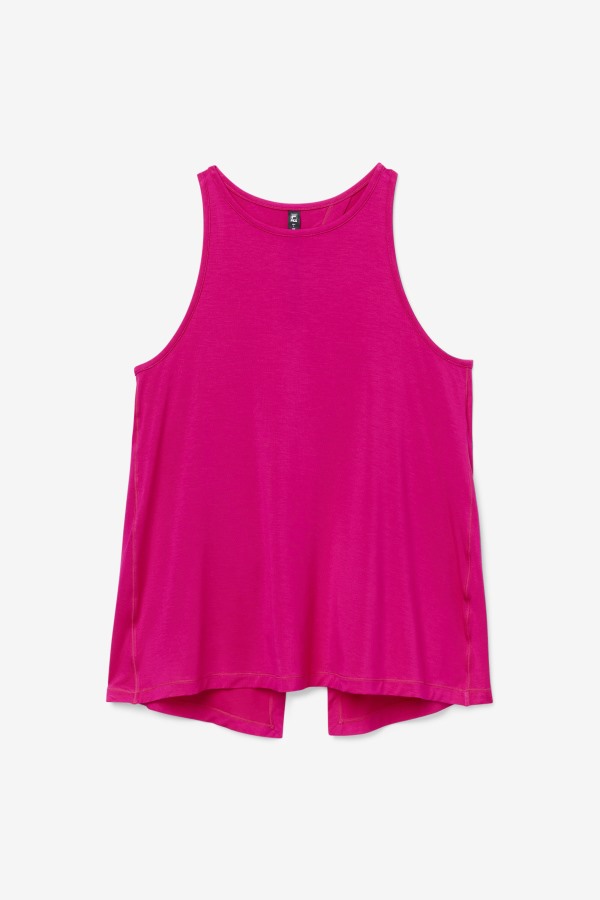 Bright Pink Fi-Lux Open Back Tank Top Fila Outlets