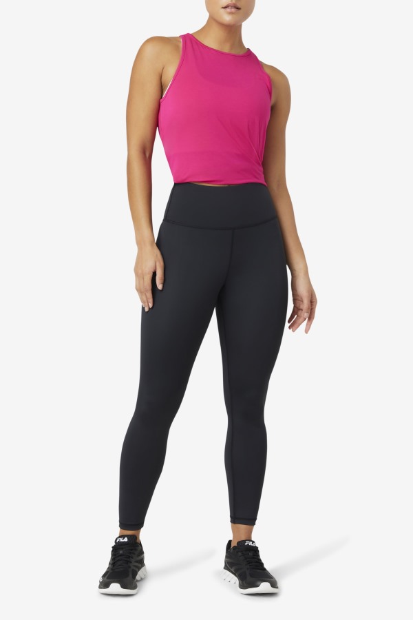 Bright Pink Fi-Lux Open Back Tank Top Fila Outlets