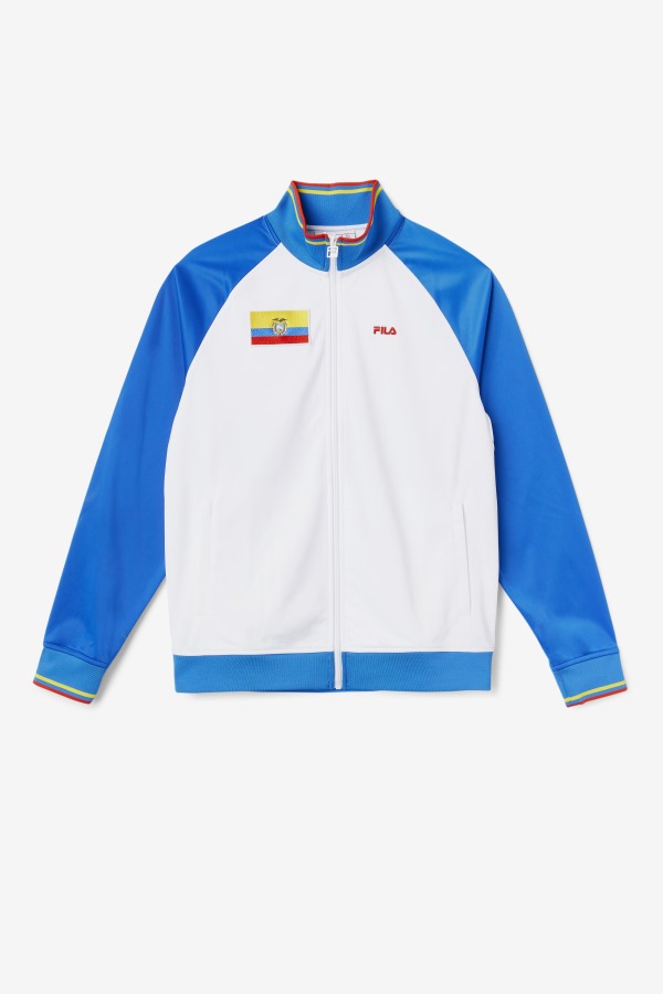 Ecuador Track Jacket Fila Outlets White/Blue/Fiery Red/Yellow