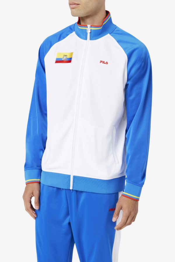 Ecuador Track Jacket Fila Outlets White/Blue/Fiery Red/Yellow