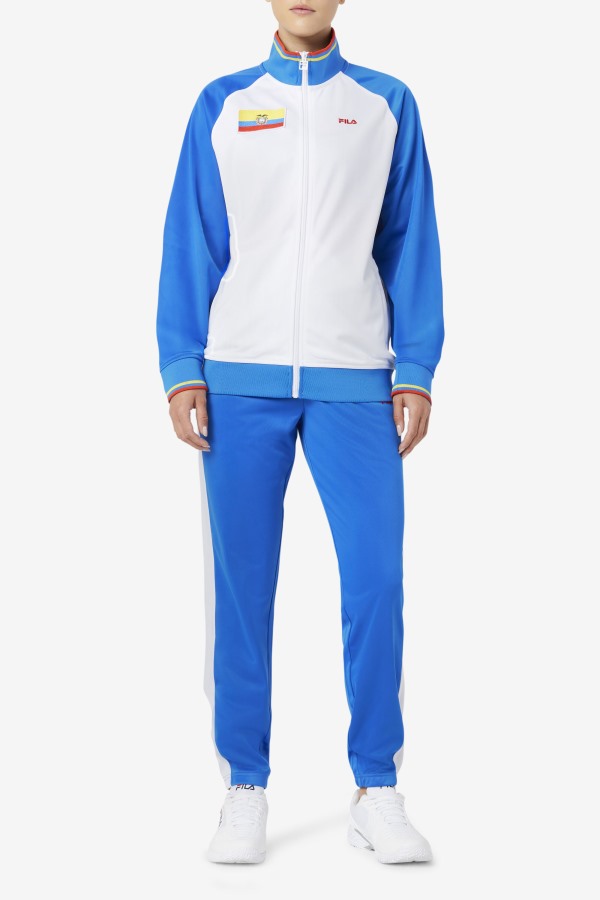 Ecuador Track Jacket Fila Outlets White/Blue/Fiery Red/Yellow