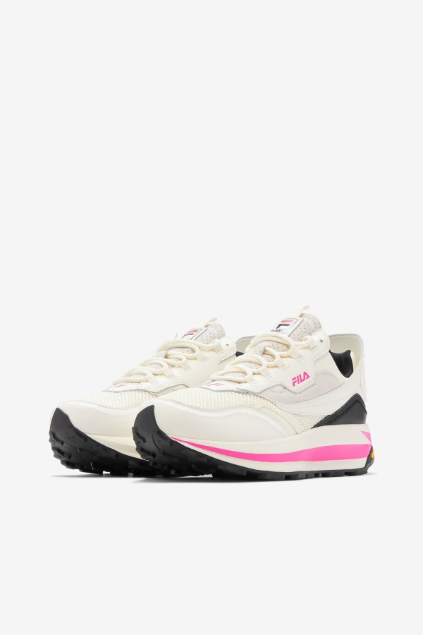 Women\'s R1 Runner X Barneys Fila Outlets White/Pink Glo/Black