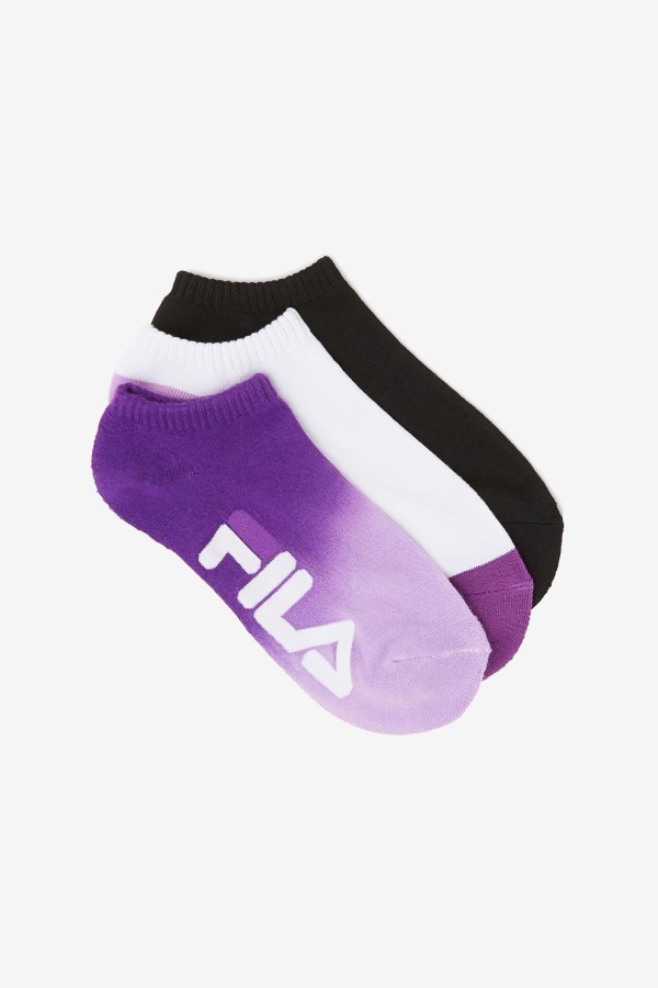 Women's Dip Dye No Show Sock 3-Pack Purple Fila Outlets