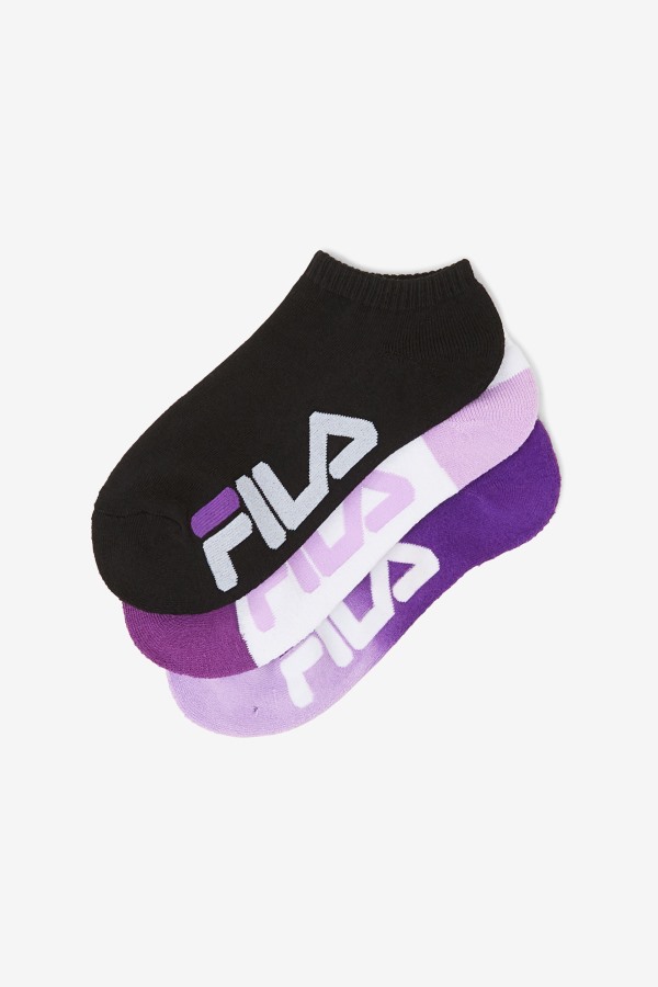 Women\'s Dip Dye No Show Sock 3-Pack Purple Fila Outlets