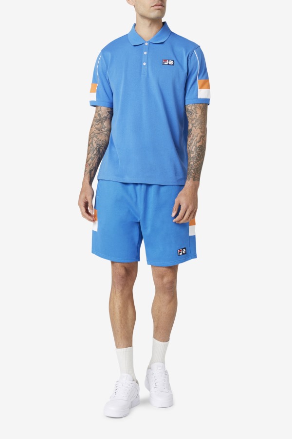 Langlen Short Fila Outlets Strong Blue/White/Coral Rose