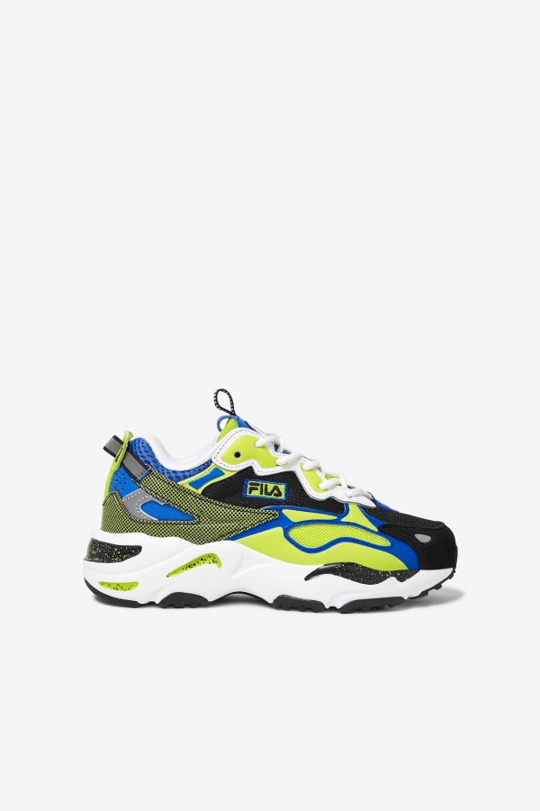 Fila Outlets Big Kids' Ray Tracer Apex White/Black/Lime Punch